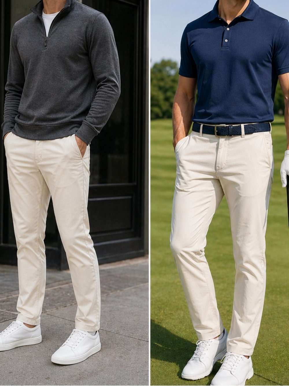 01.ALGO Performance Pants Men’s 32x30 Khaki Stretch Golf Travel Stitch Fix